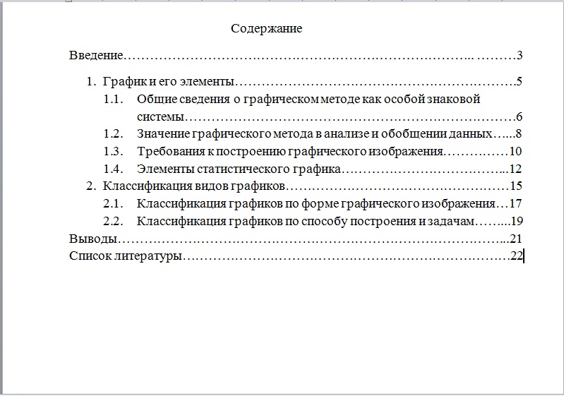 содержание пример