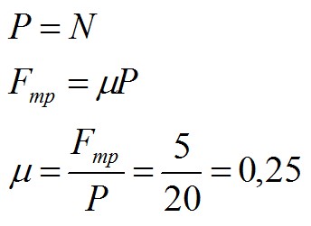 Задача №2. Нахождение коэффициента трения