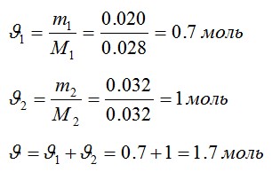 Задача №5. Внутренняя энергия смеси газов